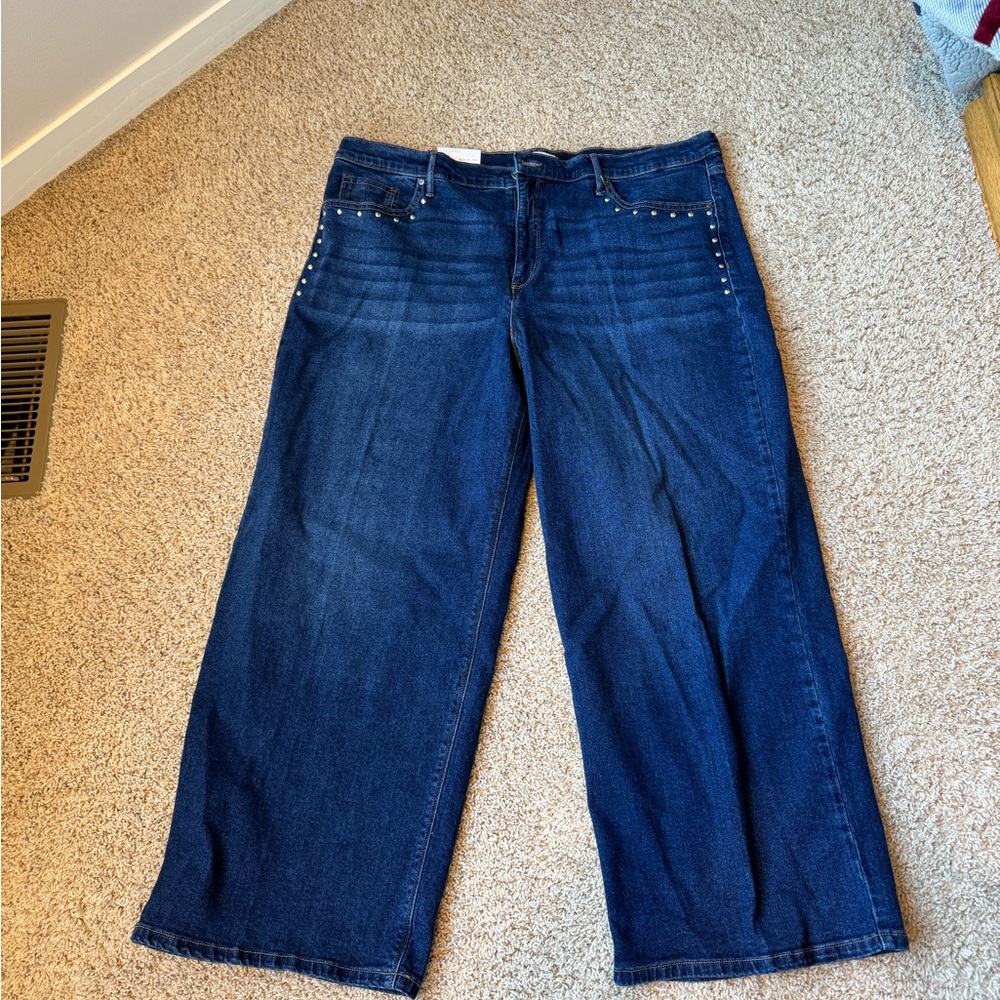 Nine West Dark Blue Wide Leg Jeans